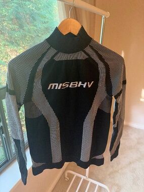 Misbhv black logo print long sleeved top